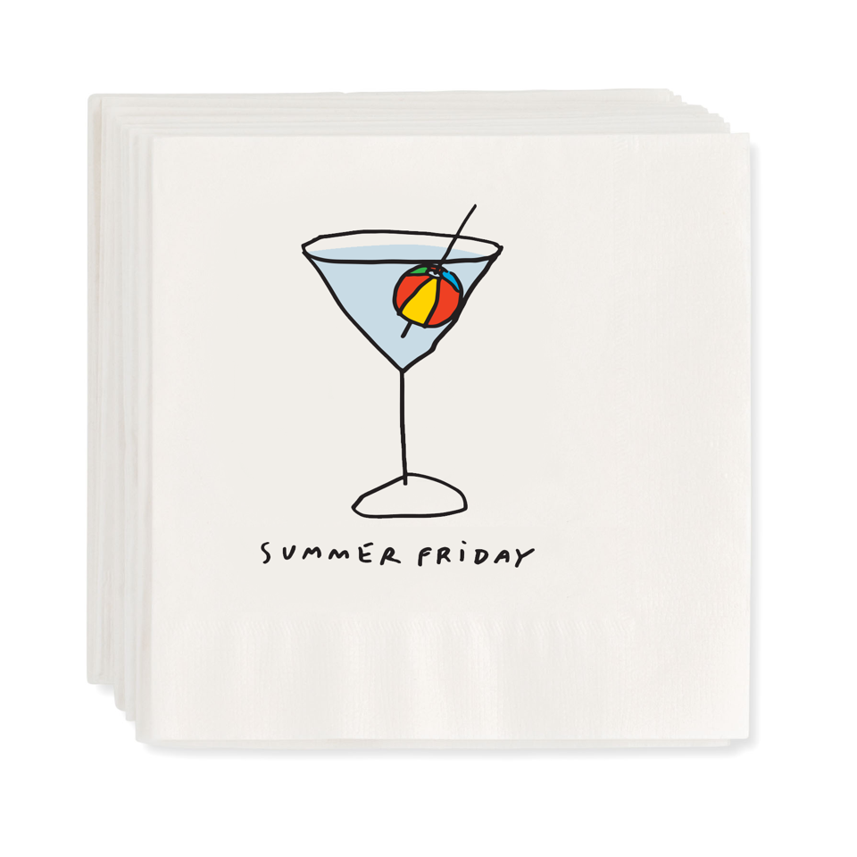 "Summer Fridays" Cocktail Napkins, Set of 50