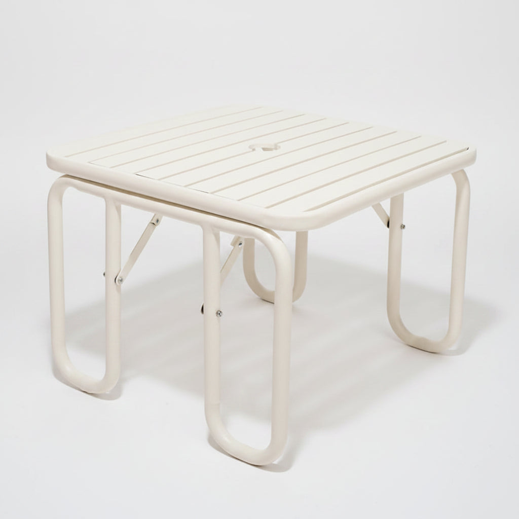 White folding table on a white background