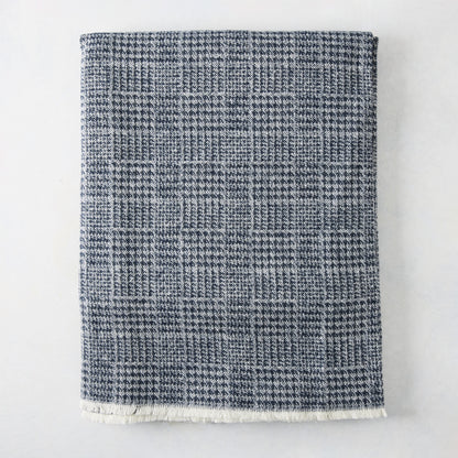 Navy Blue Sutton Houndstooth Throw Blanket