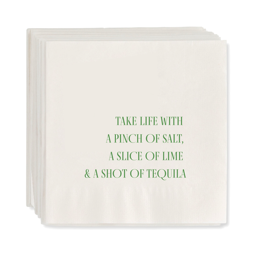 "Take Life with a Pinch of Salt" Cocktail Napkins, Set of 50