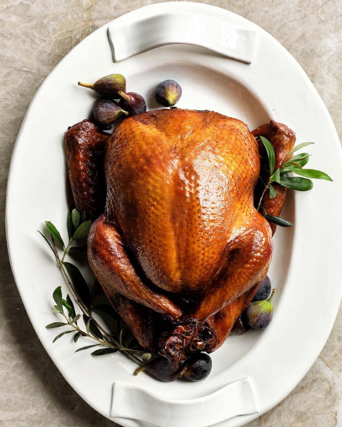 Hudson Grace Italian Ceramic Platter with Thanksgiving Turkey