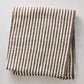 Chocolate Brown Ticking Stripe Linen Tablecloth