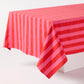 Pink and Orange Tonal Hampton Stripe Cotton Tablecloth