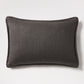 Slate Grey Tonal Reversible Velvet and Linen Lumbar Pillow