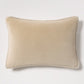 Tan Reversible Velvet and Linen Lumbar Pillow
