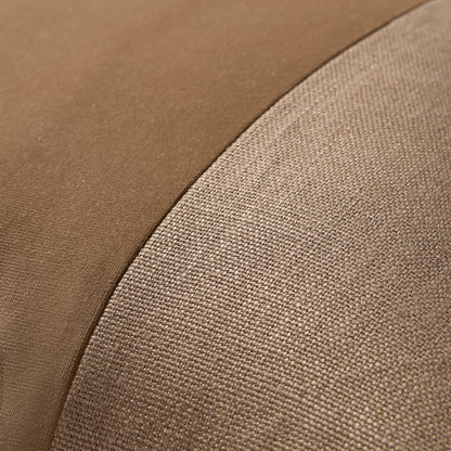 Moroccan Brown Tonal Wide Velvet Stripe and Linen Pillow