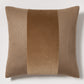 Moroccan Brown Tonal Wide Velvet Stripe and Linen Pillow