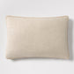 Tan Velvet Gusseted and Linen Lumbar Pillow