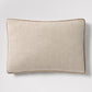 Moroccan Brown Velvet Gusseted and Linen Lumbar Pillow