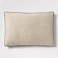 Slate Grey Velvet Gussetted and Linen Lumbar Pillow