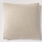 Tan Velvet Gusseted and Linen Square Pillow