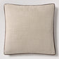 Dark Brown Velvet Gusseted and Linen Square Pillow