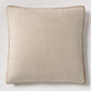 Moroccan Brown Velvet Gusseted and Linen Square Pillow