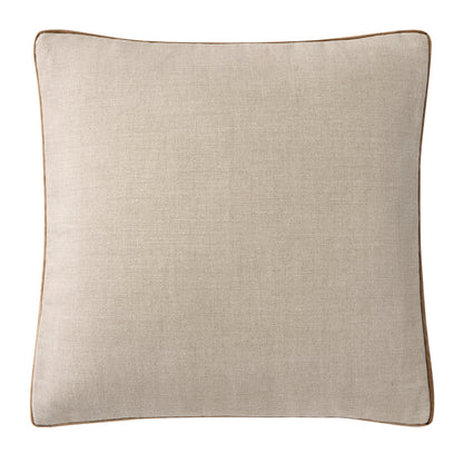Moroccan Brown Velvet Gusseted and Linen Square Pillow
