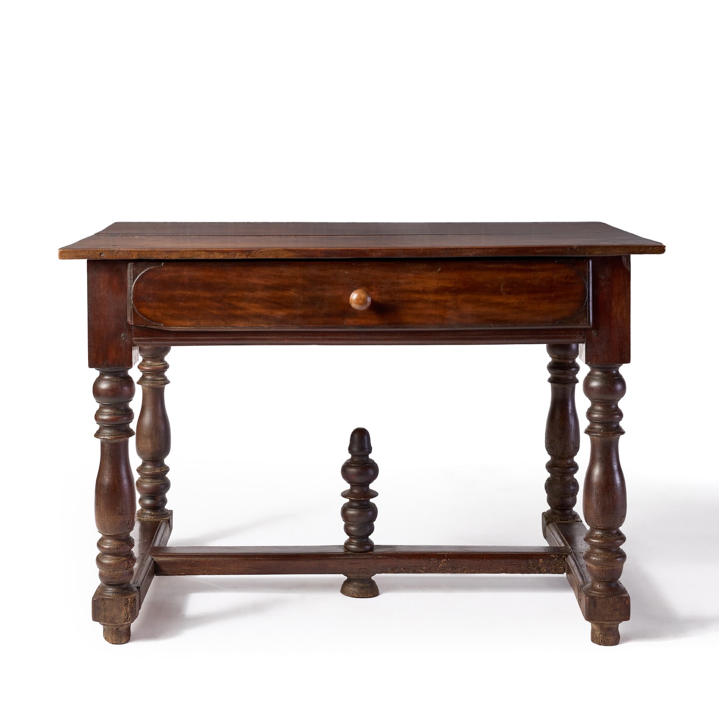 Vintage Louis XIII Style Dark Wood Desk, 1850 - 1880