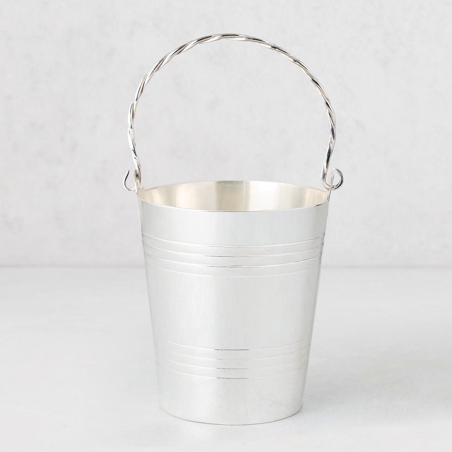 Vintage Silverplate James Ice bucket with Twist Handle