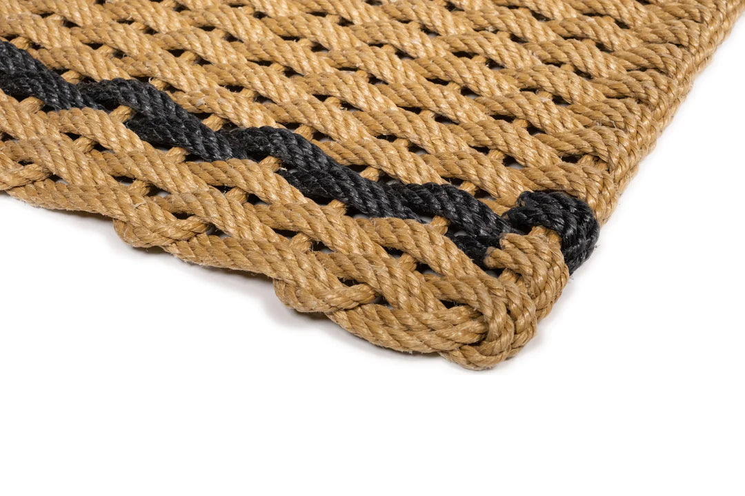 Wheat with Charcoal Stripe Rope Doormat