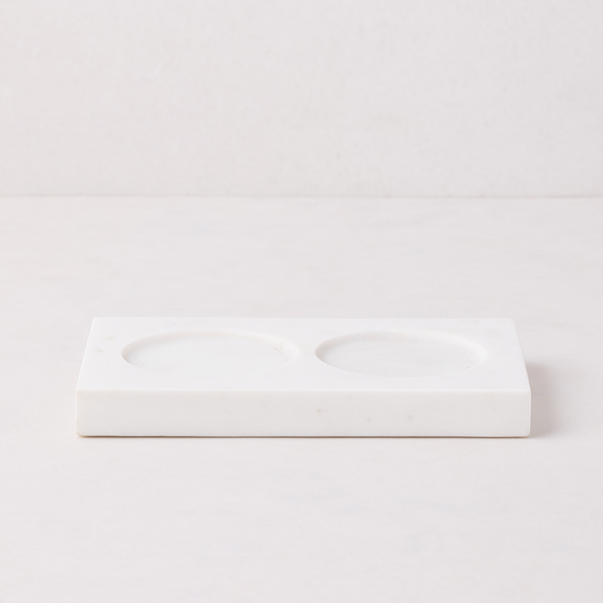 White Marble Hand Soap and Lotion Tray
