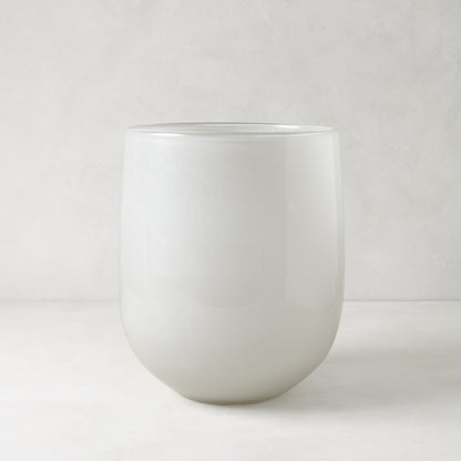 rounded white vase large