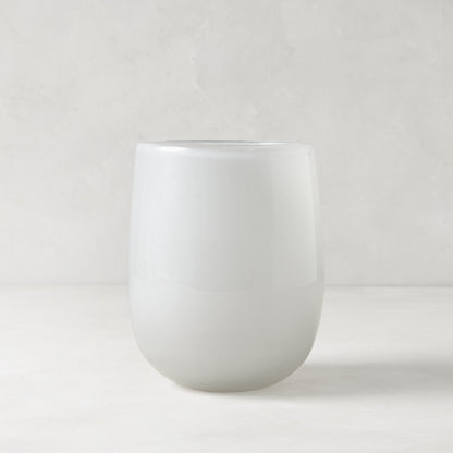 Small White Barrel Vase