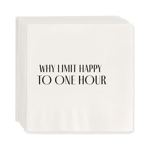 "Why Limit Happy Hour" Cocktail Napkins, Set of 50