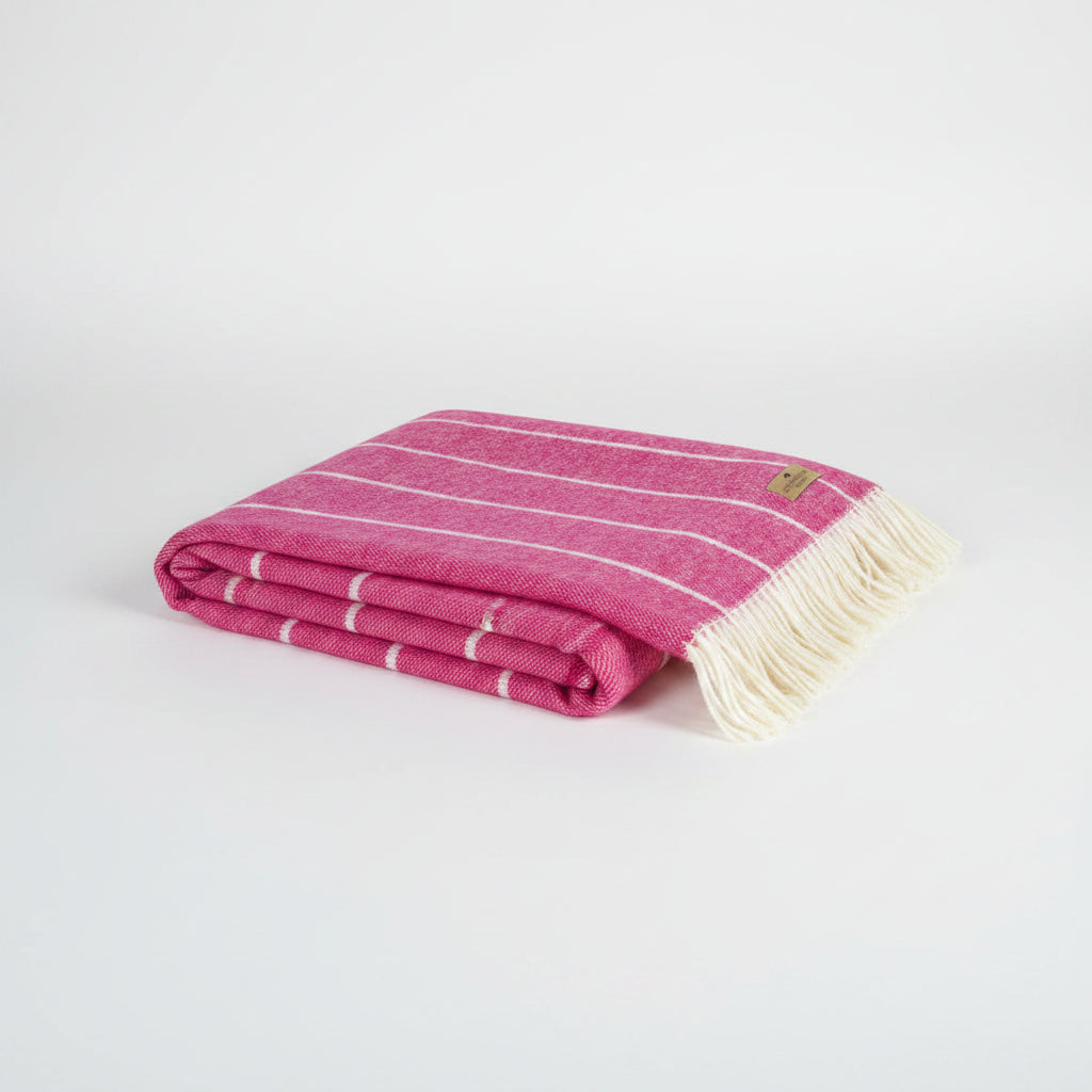 Wild Orchid Pink Fiji Stripe Throw Blanket - Hudson Grace