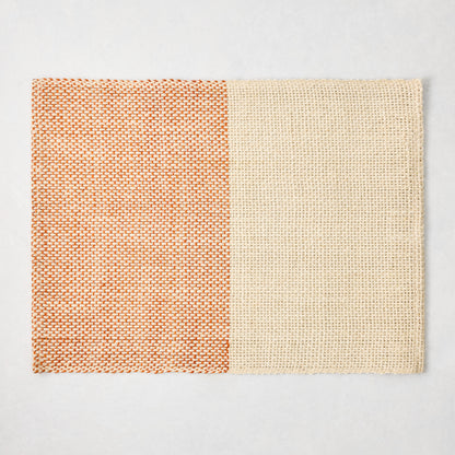 Orange Woven Half and Half Rectangular Placemat
