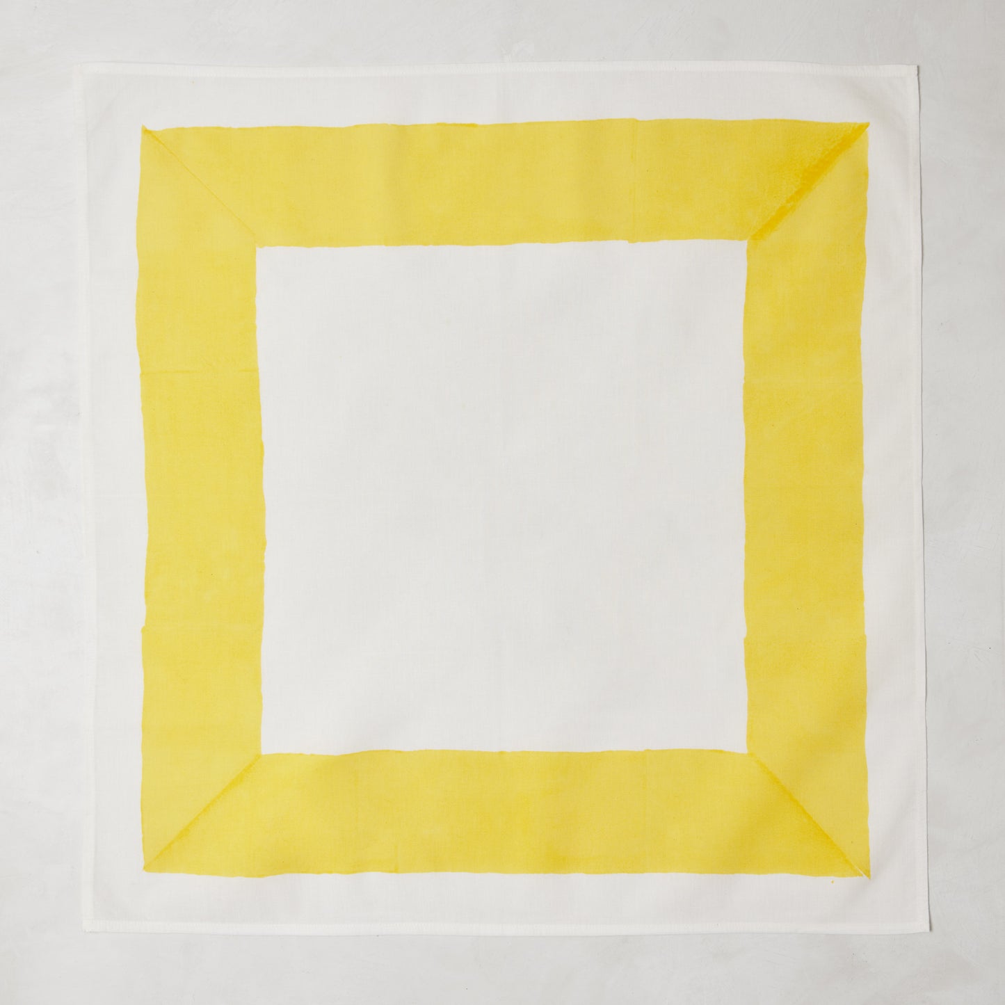 Yellow Border Block Print Cotton Napkin