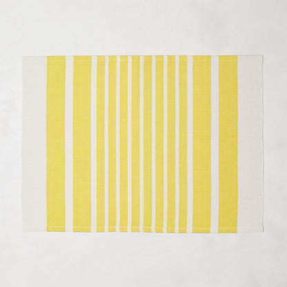 Yellow Stripe Woven Placemats, Set of 4
