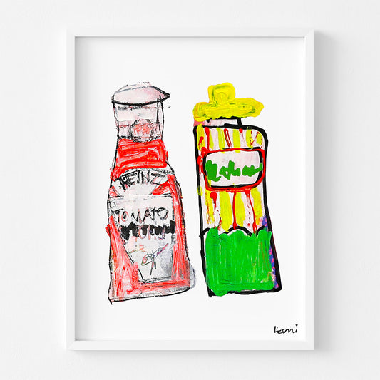 You’re The Ketchup to My Mustard Art Print by Kerri Rosenthal