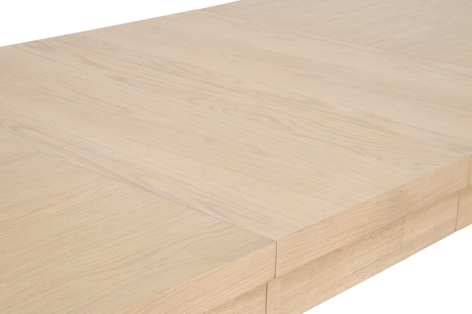 Adler Extension Dining Table, light honey oak finish, wood veneer top with visible extension leaves.