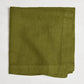 Aloe Green HG Signature Hand-dyed Linen Napkin, 22-inch square, folded.