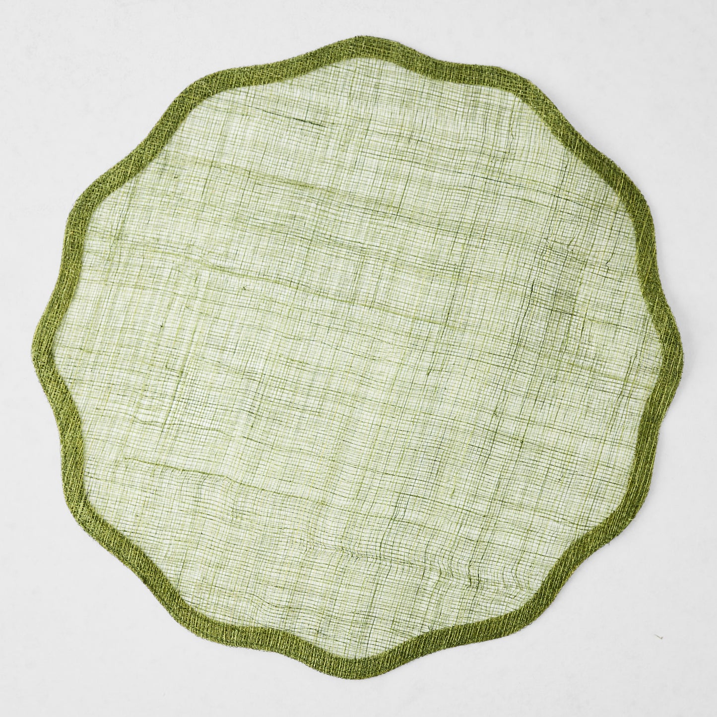 Aloe Green Tonal Newport Scallop Placemat
