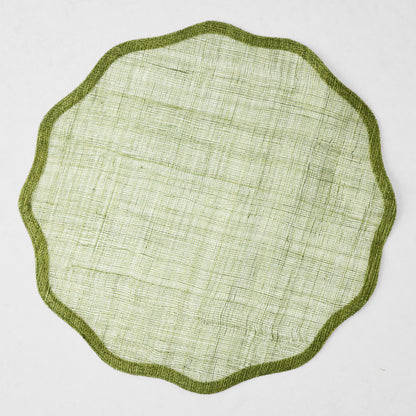 Aloe Green Tonal Newport Scallop Placemat