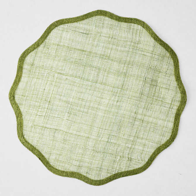 Aloe Green Tonal Newport Scallop Placemat