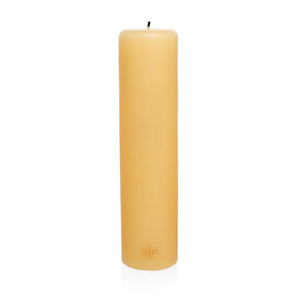 HG Amber Unscented 3"x12" paraffin pillar candle with gold embossed HG logo.