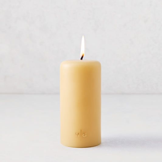 Amber Unscented Pillar Candle (3" x 6")