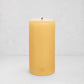 HG Amber Unscented Pillar Candle, 4"x8" paraffin with gold HG logo, oversized cotton wick.