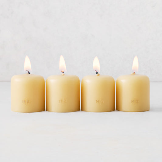 Amber Unscented Votive Candles (2"), Set of 4