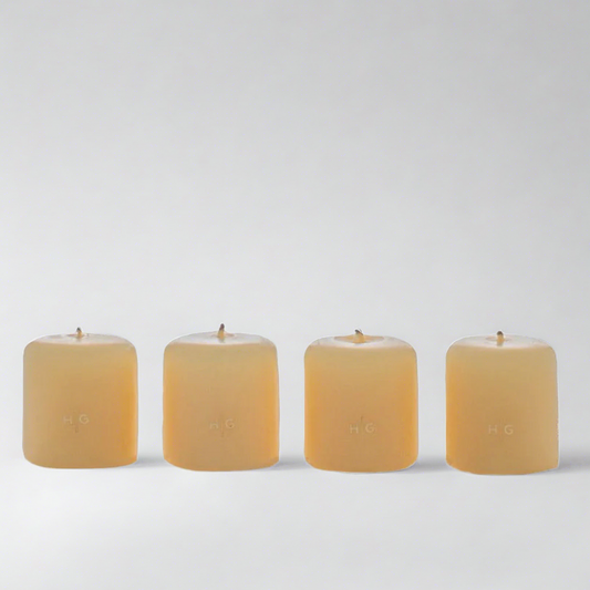 Amber Unscented 2" Votive Candles, Set of 4