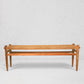 Anne Woven Bench, natural teak wood frame with handwoven synthetic fiber seat, 52"L.