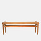 Anne Woven Bench, natural teak wood frame with handwoven synthetic fiber seat, 52"L.