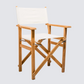 Antique White Directors Chair with natural painted teakwood frame and white outdoor fabric.