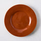 Artisan Spice Orange Painted Stoneware Salad Plate, 8.78"Dia, with wide lip.