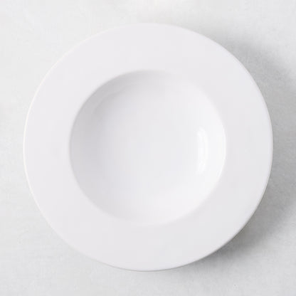 Artisan Stoneware Soup Bowl, creamy white, wide lip, 9.45"Dia.