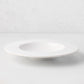 Artisan white stoneware soup bowl with wide lip, 9.45"Dia.