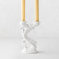 Assisi White Ceramic Candlestick