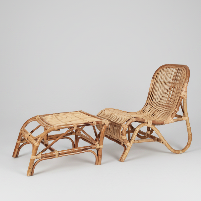 Rattan Kim Lounge Chair with Ottoman