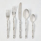 Bali Stainless Steel 5-piece flatware set with bamboo-textured handles.