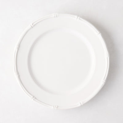 Bamboo White Ceramic Salad Plate